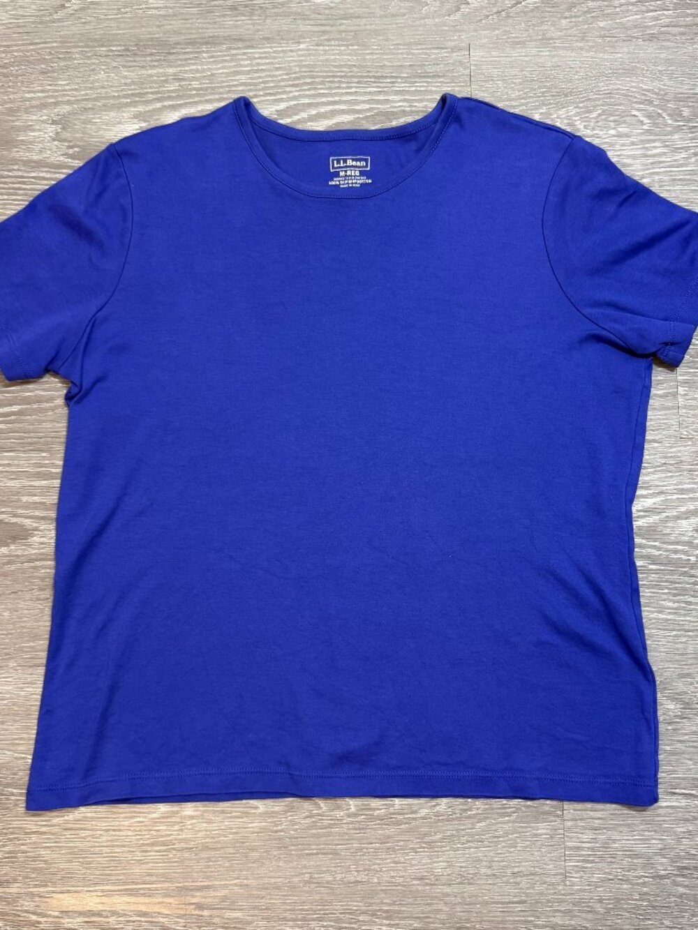 L.L. Bean Supima Cotton Crewneck Tee - Cobalt Blue Size M